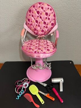 Battat Our Generation 18” Doll Salon Chair with Accessories